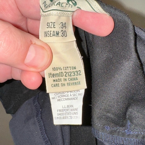 LL Bean Men’s Pleated Front Natural Fit Size 34 - Picture 5 of 5